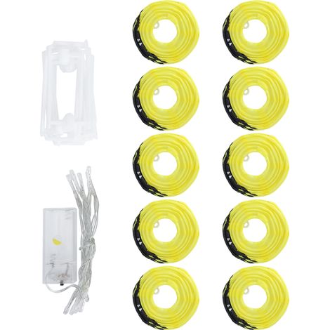 Guirlande lumineuse 1.2 m 10 lanternes LED en forme de lanterne déco Halloween intérieur extérieur jardin araignées jaunes en plastique (1/5)