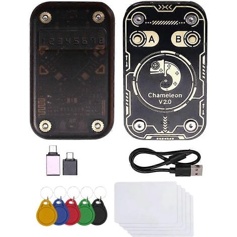Chameleon V2.0 RFID-Chip-Lesegerät-Emulator, Chameleon NFC-Duplikator + 5xUID CUID Schlüsselanhänger/Karte, 125K 13,56M Kartendekodierung (1/5)
