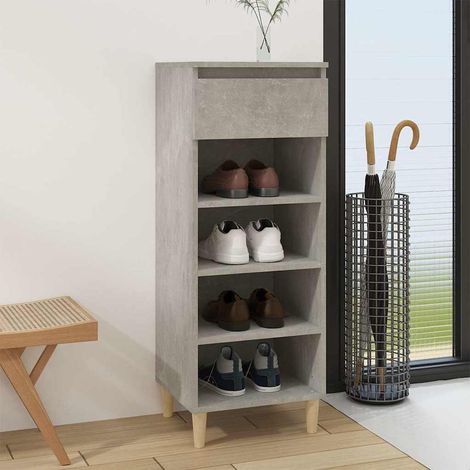 vidaXL Zapatero madera contrachapada gris hormigón 40x36x105 cm (1/5)