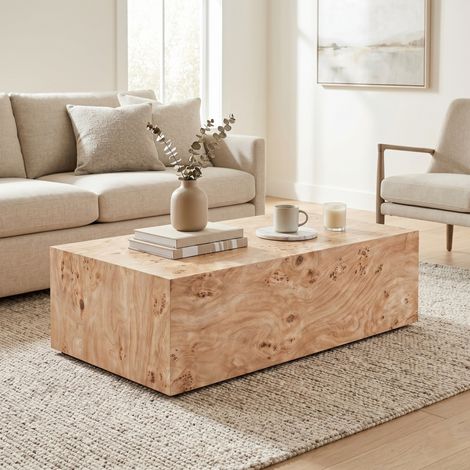 Table basse minimaliste 90 x 50 x 30 cm en MDF aspect bois DESVIAE (1/5)