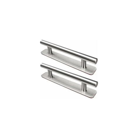 Poignées de porte autocollantes, lot de 2, en acier inoxydable, 150 mm, pour portes de placards de cuisine, commodes et armoires, couleur argent. (1/5)