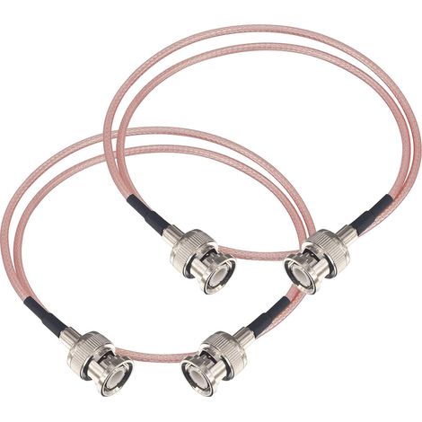 2 PCS Câble Coaxial RG316 BNC Mâle vers BNC Mâle 50CM – 50 Ohms Basse Perte Blindé Flexible pour Caméra Surveillance, Vidéosurveillance, Oscilloscope, Analyseur RF (1/5)