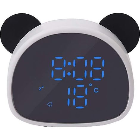 Réveil panda mignon, horloge de bureau numérique LED pour table de chevet (noir) (1/5)