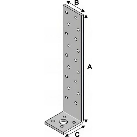 Équerre béton 40 x 40 x 2 mm – Fixation robuste pour béton armé – Multiples perforations ø 5 mm et ø 14 mm – Certifiée ATE et CE – Alsafix