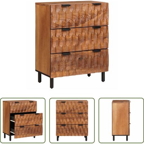 Rangement salon -  Buffet Finition Acacia Brun 60 x 33 x 75 cm (1/5)