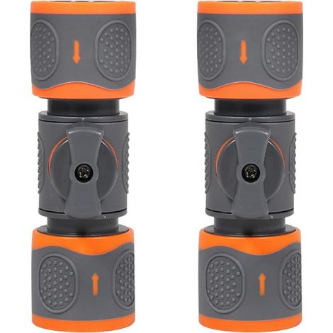 2 Pièces Connecteur de Tuyau Eau, Connecteurs de Tuyau Eau Adaptateurs Raccords de Tuyau D'arrosage Valve D'arrêt pour Tuyau D'arrosage de Voiture Cuisine Buanderie et Nettoyage (1/5)