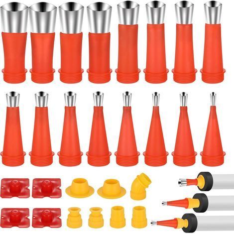 27 Pièces Kit Embout Cartouche Silicone de Calfeutrage, Canule Silicone de Calfeutrage Universelle en Acier Inox, Applicateur Joint Silicone Intégré, Outil de Finition pour Colle et Scellant (1/5)