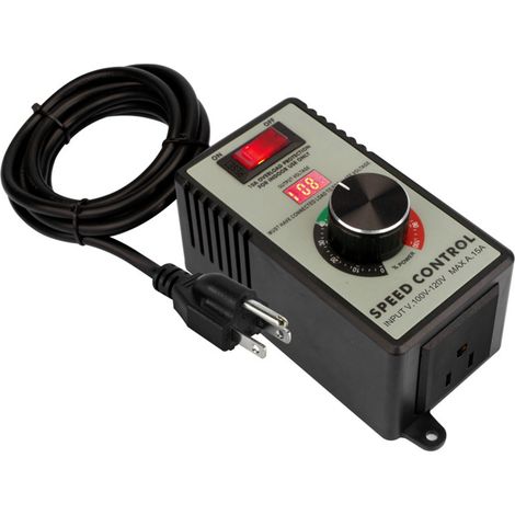 Régulateur de tension électronique affichage LED régulateur de vitesse de moteur à courant alternatif régulateur pour routeur électrique ventilateur d'échappement meuleuse perceuse noir (1/5)