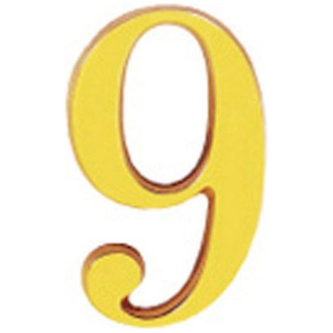 Ottone numero "9" 10 cm. con Viti Nascoste (Blister 1 Pezzo)