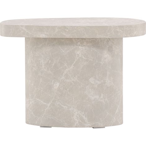 Table d'appoint organique en effet marbre 50x30cm - Gris clair - BASTAD (1/7)
