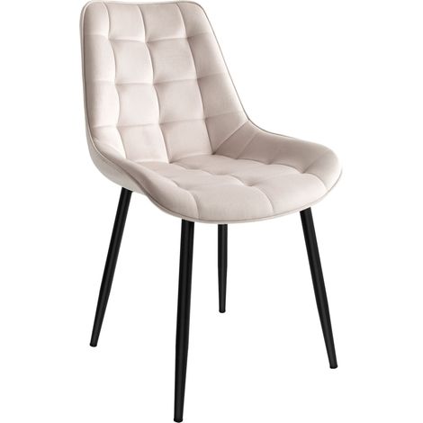 Silla de terciopelo beige NORMAN (1/5)