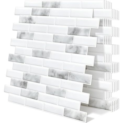 Wall Tile Adhesive Kitchen 3D Relief Pack of 10 (1/5)