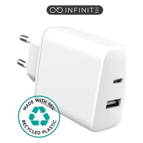 Chargeur de smartphone eSTUFF ES637031, charge rapide, blanc, secteur (1/5)