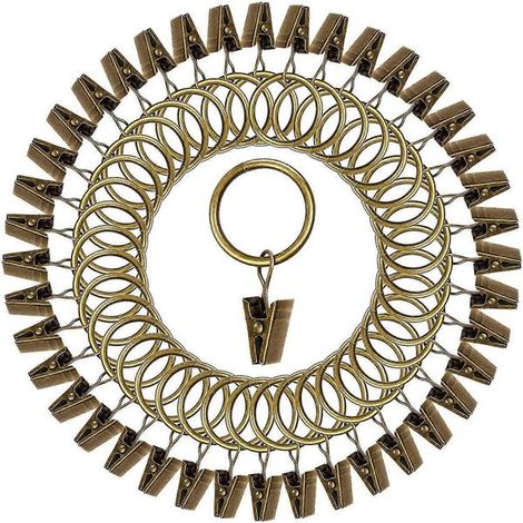 Lot de 40 pinces à rideaux vintage, anneaux de rideaux décoratifs robustes en acier inoxydable avec pince. (1/5)