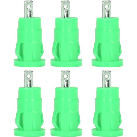 Lot de 100 connecteurs de bornes à fiches bananes de 4 mm, cosses à anneau de sécurité, adaptateurs en cuivre nickelé, vert (1/5)
