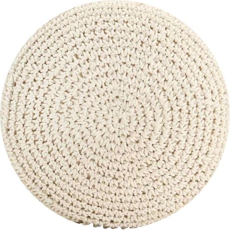 vidaXL Puf de macramé hecho a mano algodón 45x30 cm (1/2)