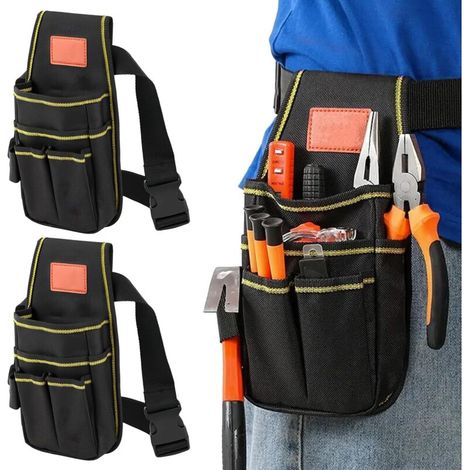 2 Pack Tool Bag, Multi-Purpose Tool Bag for Men with 14 Pockets for Electricians, Carpenters, Construction Workers (1/5)