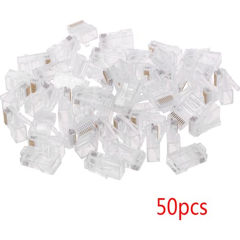 50 connecteurs de câble réseau multibrins 10P10C RJ48, kit d'outils réseau modulaire, pièce de rechange pour PC