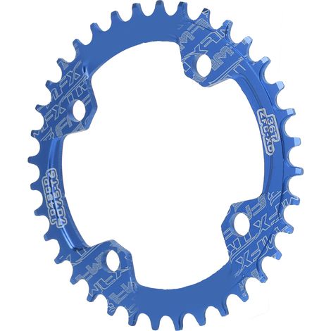 Plateau FMFXTR 104BCD en alliage d'aluminium, 36 dents, pour VTT, bleu. (1/5)