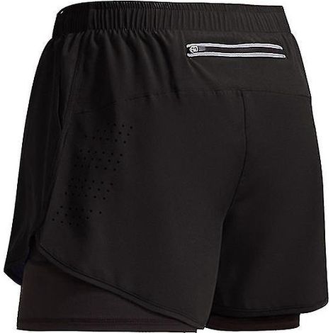 Sportshorts für Herren 2023, doppellagige Trainingsshorts, 2-in-1-Sommershorts für Strand, Joggen, Fitnessstudio und Laufen, Größen Z bis XXL, schwarz.