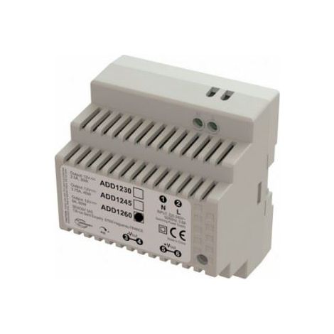 Sewosy – Alimentation à découpage DIN 5 modules 230V AC – Sortie 12V DC 60W – Courant 5A – Protection PTC contre surtensions (1/4)