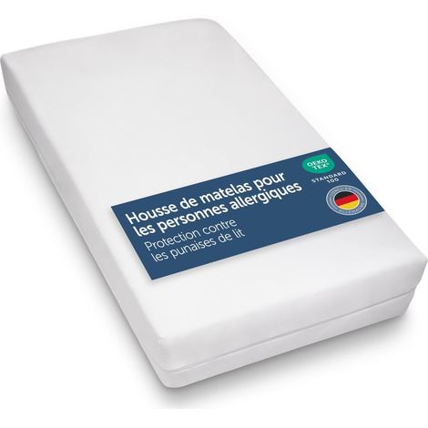 Drap Housse 140x200 cm - Lot de 1 - pour Hauteur jusqu'à 20 cm - Protection Standard pour Personnes allergiques - protège Matelas Anti-acarien - Protection Anti Punaise de lit (1/5)