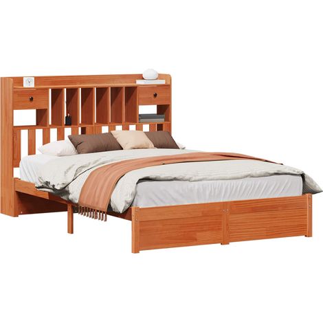 Maison Exclusive - Libreria Struttura Letto con testiera Marrone Cera 200 x 140 cm