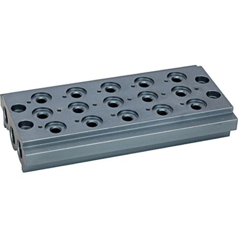 Riegler Mehrfach-Grundplatte für Wegeventile, 5 Ventilpositionen, G 1/8 (1/2)