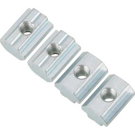 20 Stück Standard-Gleitmuttern aus verzinktem Kohlenstoffstahl, T-Gleitmuttern für Aluminiumprofilzubehör (T-Mutter Typ 40 M6) (1/5)