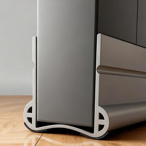 Bas de Porte Isolant 93 cm, Double Joint Anti-Courant d’Air en PVC Souple, Découpable, Gris (1/5)