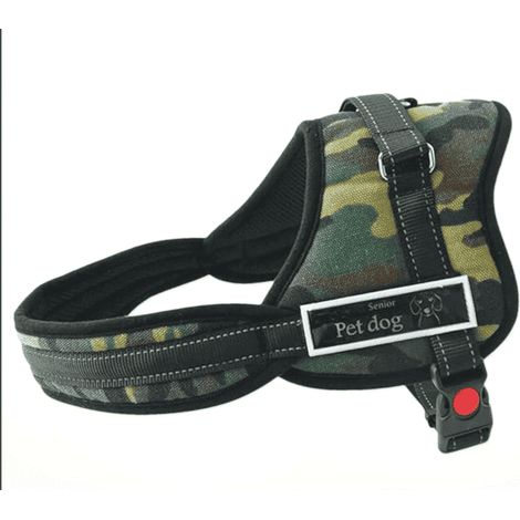 Pettorina cane cani taglia medio grande mimetica tattica regolabile con gancio imbracatura 782sw