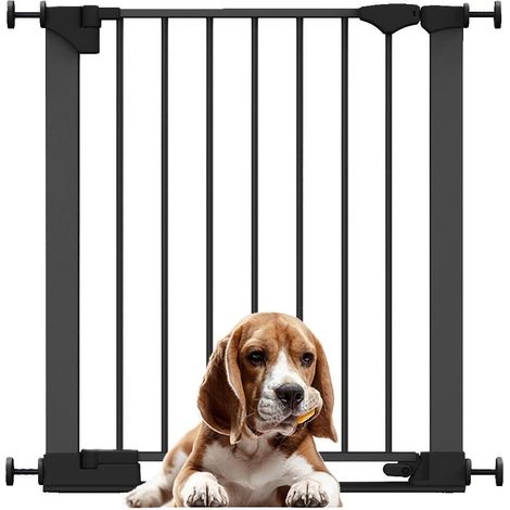 Bettacare Barrière Pour Animaux Avec Barre De Seuil Extra Basse, 68cm - 75cm, Noir (1/5)