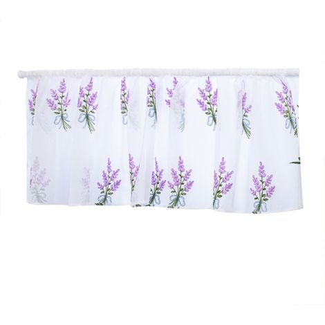 Rideau court brodé pour placard de cuisine, voilage demi-fenêtre violet, traitement de fenêtre 3 pièces