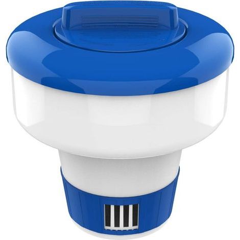Flotteur distributeur chlore – libération réglable – grande capacité – intérieur/extérieur – bleu/blanc (1/5)