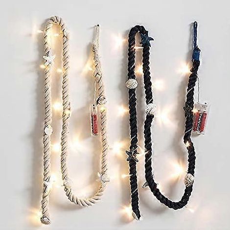 Guirlande lumineuse LED de Noël, motif étoiles de mer, coquillages, corde en coton, lanterne pour chambre (1/5)