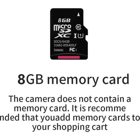 Carte mémoire CCD pour appareil photo numérique, carte d'épargne, carte mémoire TF 8 Go