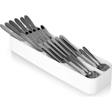 Organizador para cajón de cubiertos, blanco, 39 x 11,5 cm (1/5)