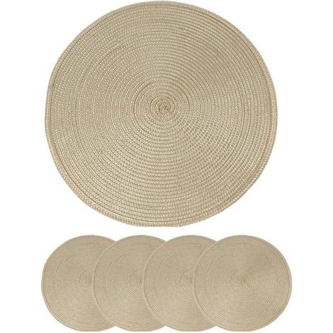Set de table rond - Sets de table - Set de table rond - Set de table beige - Set de table beige - Set de table - PP tissé