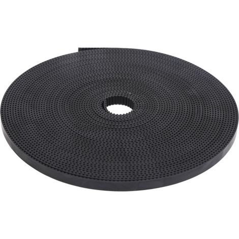 Courroie de distribution 2GT 6 mm en polyuréthane avec âme en acier, courroie synchrone, fourniture industrielle, noire, 10 m / 32,8 pi