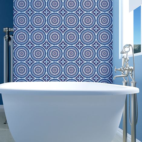 Sticker Mural Carrelage adhésif Cuisine Salle de Bain - 30 STICKERS CARRELAGES ETHNIQUE KHARTOUM - 30stickers15x15cm (1/5)