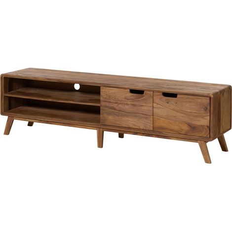 Mobile TV Sheesham naturale Sabbiato 180x40x48 (BxTxH) montato parzialmente MALMÖ 2 222 (1/4)
