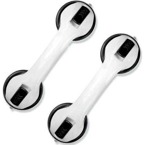 Paquet de 2 barres d'appui pour salle de bain, 12 pouces, poignée de douche à ventouse forte