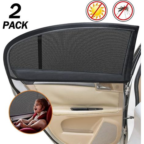 Sonnenschutz für Autos – Sonnenschutzvorhang für Seitenfenster – Doppellagiges Nylonnetz – Für große SUVs – 2 Stück (1/5)