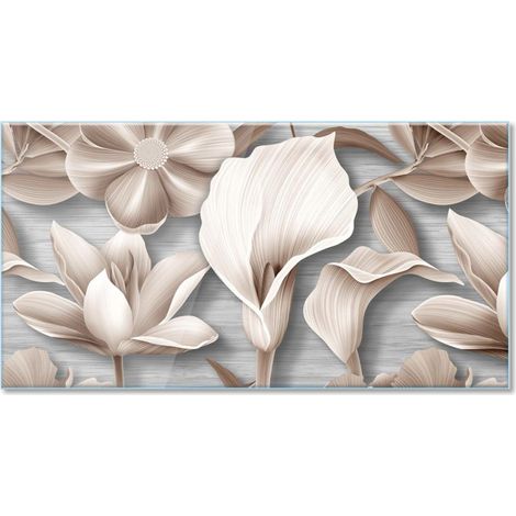 Lupia Quadro Moderno Stampa su Vetro Temperato GLASS FLOWERS GRAPHICS MIX Alta Definizione e Lucentezza di Colori  Design Elegante per Soggiorno, Camera, Ufficio  Facile da Appendere, 73x139 cm (1/4)