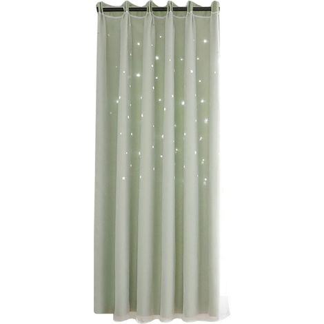 Voile Étoile Ajourée pour Fenêtre - Rideau Tulle Décoratif Salon Chambre Verte (1/5)