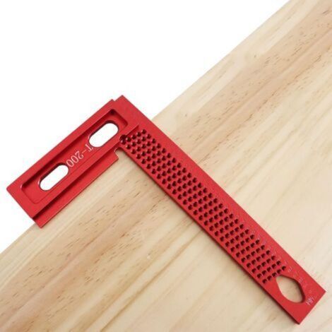 Outils de travail du bois de précision - Règle de mesure en alliage d'aluminium - Jauge de positionnement du trou - Marquage métrique de type T - Outil de menuiserie pour menuisier(110200mm) (1/5)