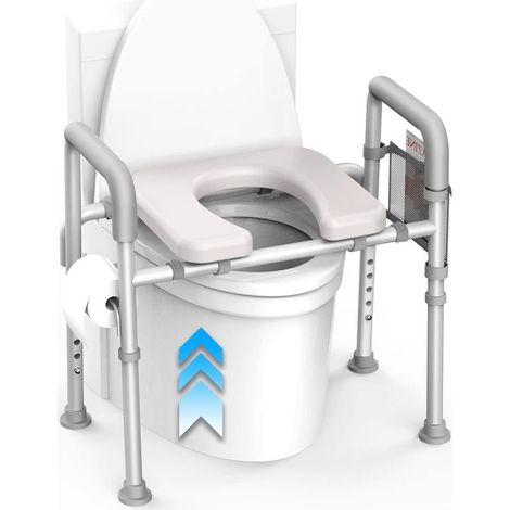 Cadre de Sécurité pour Toilettes,Rehausseur Toilette Adulte,Barre d'Appui WC Hauteur Réglables, Barre WC pour Handicapé, S'adapte à n'importe quelle toilette (1/5)