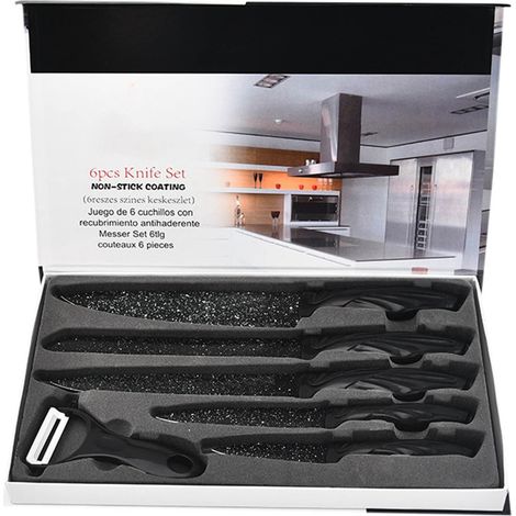 Couteau De Cuisine - Lot De 6 - Lame En Acier Inoxydable 3Cr13 - Manche En PP - Pour Cuisine Domestique (1/3)