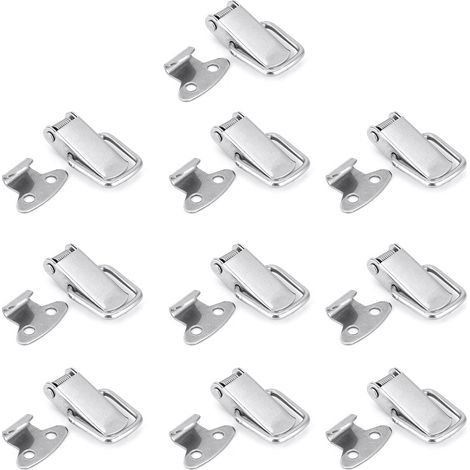 10 Pièces Loquet à Fermoir pour Meuble de Cuisine, Verrouillage à Bascule en Acier Inoxydable 201, Quincaillerie (1/5)