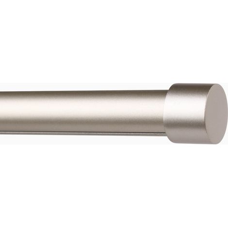 Kit rail à rideau Ø20mm Doré Satiné 250cm - Embout Bouchon - Support mural extensible (1/5)